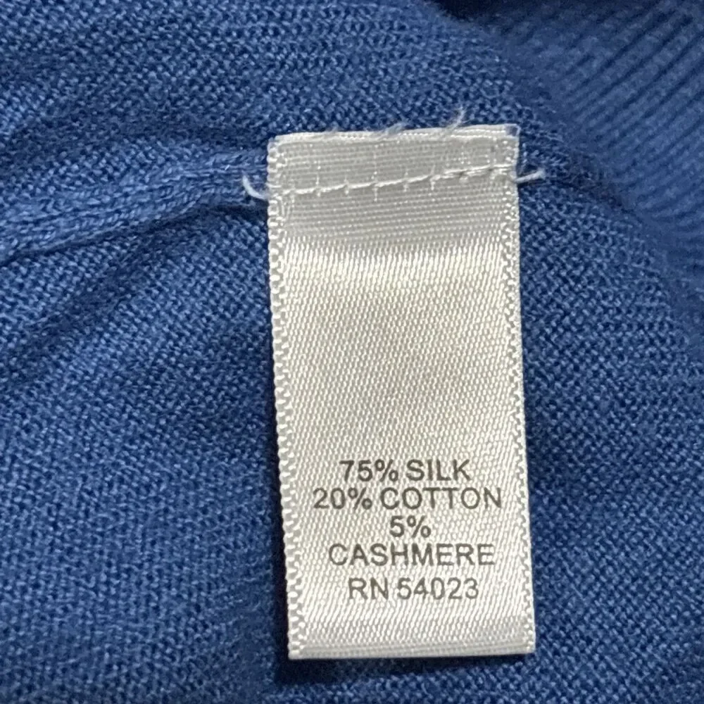 Banana Republic Luxury Blend Men's Silk Cotton Cashmere Blue Sweater Size Large